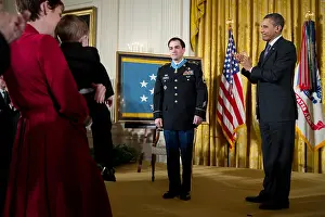 Valor: Former Staff Sergeant Clinton Romesha receives the