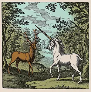 Pseudo: Stag and Unicorn, 18th Century