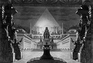 Schinkel: Stage design for the final scene of Mozart's opera The Magi