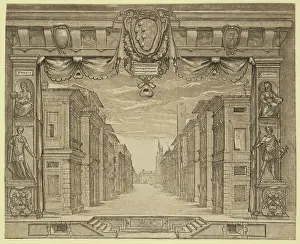 Piccolomini: Stage design for L'Ortensio, 1589