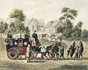 Coachs: Stagecoach (19th c.). Engraving