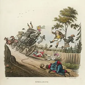 Stagecoaches: Stagecoach Accident with People Thrown from Carriage