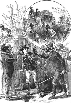 Stagecoach robbery by women bandits