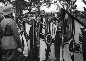 Frontkaempferbund: Stahlhelm members at a flag consecration in Rathenow, 1935