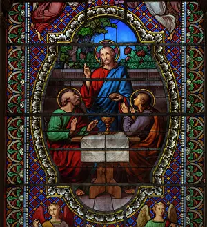 Glassmaker: Stained glass, Eglise Saint-Vincent, Macon, Saone-et-Loire