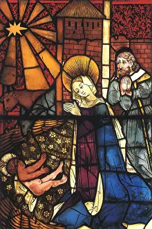 Manger: Stained Glass Nativity