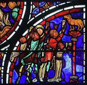Oliphant: Stained glass window, Ambulatory, Bourges Cathedral