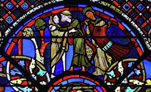 Lovesick: Stained glass window, Ambulatory, Bourges Cathedral