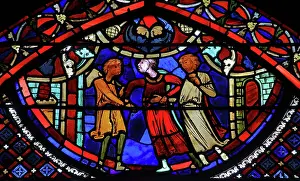 Lovesick: Stained glass window, Ambulatory, Bourges Cathedral