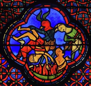 Quatrefoil: Stained glass window, Ambulatory, Bourges Cathedral