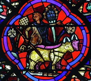 Lovesick: Stained glass window, Ambulatory, Bourges Cathedral
