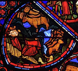 Continua: Stained glass window, Ambulatory, Bourges Cathedral