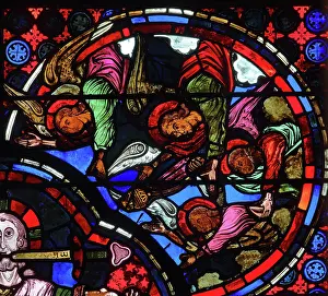 Censer: Stained glass window, Ambulatory, Bourges Cathedral
