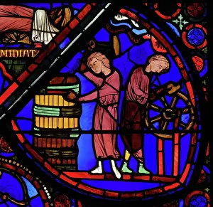 Wheelwright: Stained glass window, Ambulatory, Bourges Cathedral