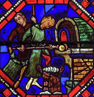 Ambulatory: Stained glass window, Ambulatory, Bourges Cathedral