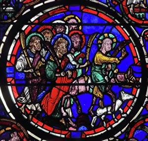 Ambulatory: Stained glass window, Ambulatory, Bourges Cathedral