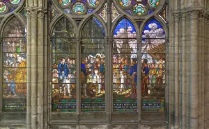 Debret: Stained glass window, Basilique Saint-Denis, Saint-Denis