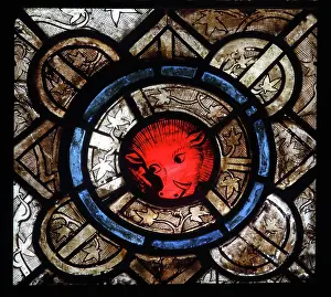 Vierge: Stained glass window, Basilique Saint-Urbain de