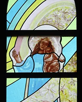 Marigny: Stained glass window, Cathedral of Our Lady of