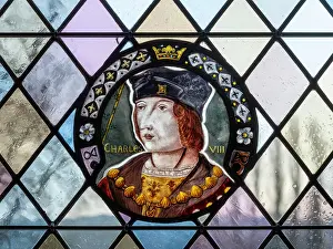 Amboise: Stained glass window, Chateau Gaillard