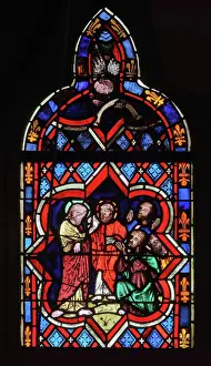 Chevet: Stained glass window detail, Cathedral Saint-Samson
