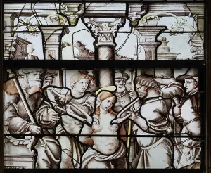 1530: Stained glass window, Eglise Saint-Jean-au-Marche, Troyes, Aube, France
