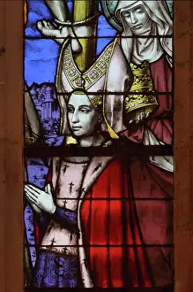 Povres: Stained glass window, Hospices de Beaune, Beaune