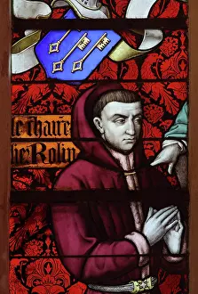 Rolin: Stained glass window, Hospices de Beaune, Beaune