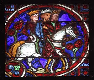 Laon: Stained glass window, Laon Cathedral, Picardy, France