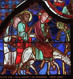 Laon: Stained glass window, Laon Cathedral, Picardy, France