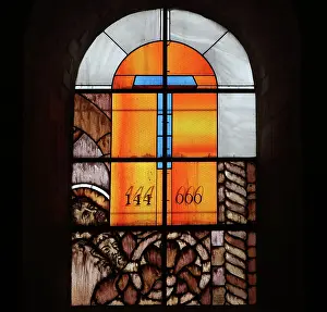 Nevers: Stained glass window, Nevers Cathedral, Nevers