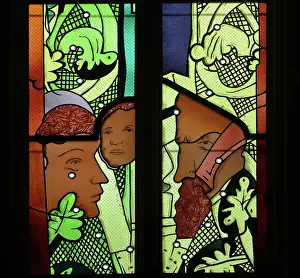 Nevers: Stained glass window, Nevers Cathedral, Nevers