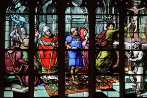 Finistere: Stained glass window, Quimper Cathedral, Quimper