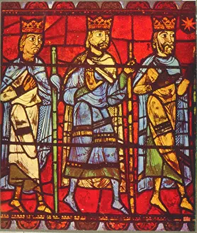 Magi: Stained glass window of the Three Wise Men