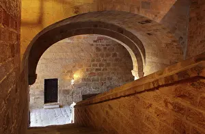 Limoux: Staircase, Fontfroide Abbey, Languedoc-Roussillon, France