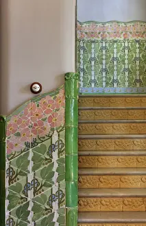 Modernismo: Staircase, Institut Pere Mata, Reus, Catalonia, Spain