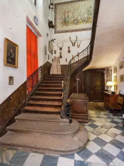 Banister: Staircase, Malouiniere de la Chipaudiere, Parame, Bretagne