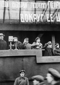 Thus: Stalin with Bukharin, 1929