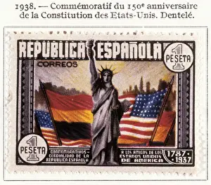 Philately: Stamp of the Spanish Republic commemorating the
