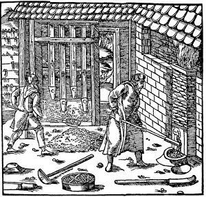 Treated: Stamping and roasting ore to extract metal (lead