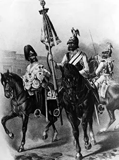 Cuirassiers: Standard bearer and drummer of the Guard-du-Corps, 1905