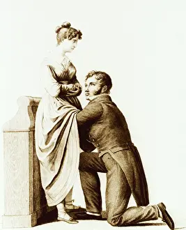 Obstetrics: Standing obstetrical examination as illustrated ?