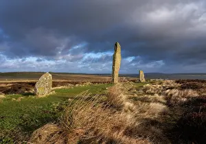 Raincloud: Standing stones, Ring of Brodgar, Mainland, Orkney, Scotland