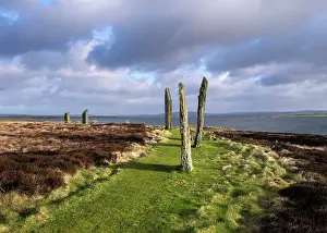 Henge: Standing stones, Ring of Brodgar, Mainland, Orkney, Scotland