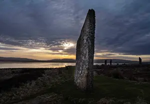 Henge: Standing stones, Ring of Brodgar, Mainland, Orkney, Scotland