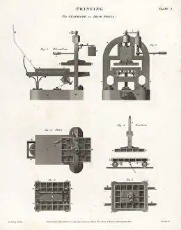 Farey: The Stanhope or iron printing press, 18th century