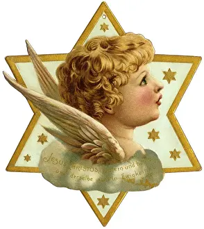 Lithographing: Star of Bethlehem at Christmas