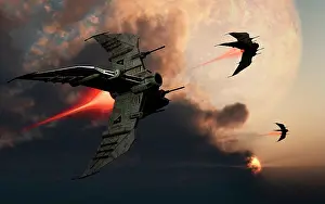 Mid Air: Star Fighters on a routine space patrol
