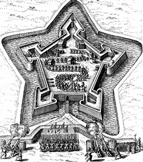 Defended: Star Fort defended by moat coming under siege