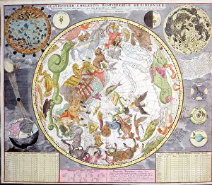 Coelestis: Star map with constellations and signs of the Zodiac